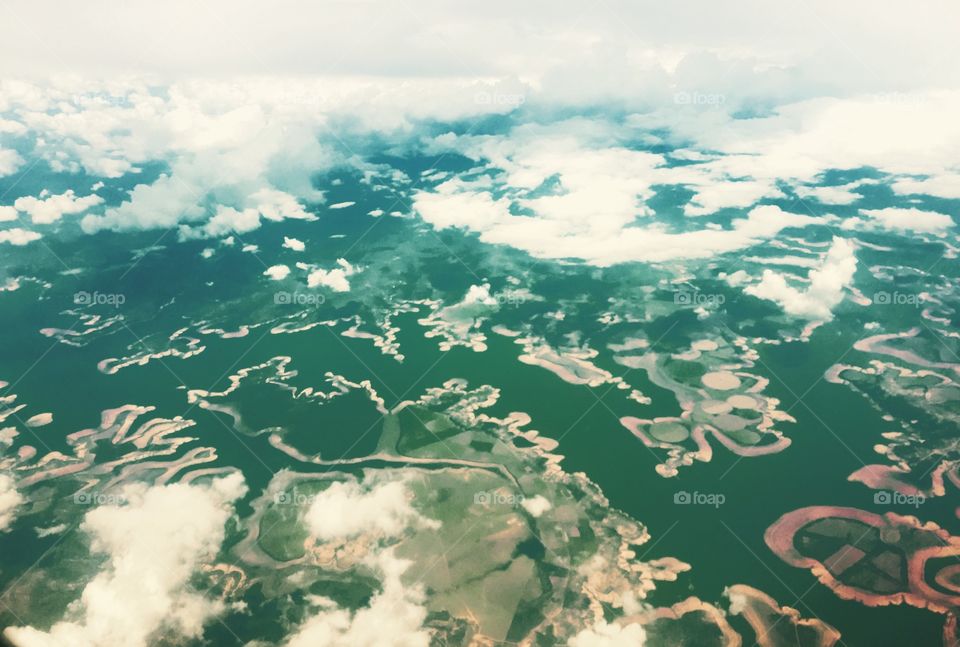 The Amazon River from above.