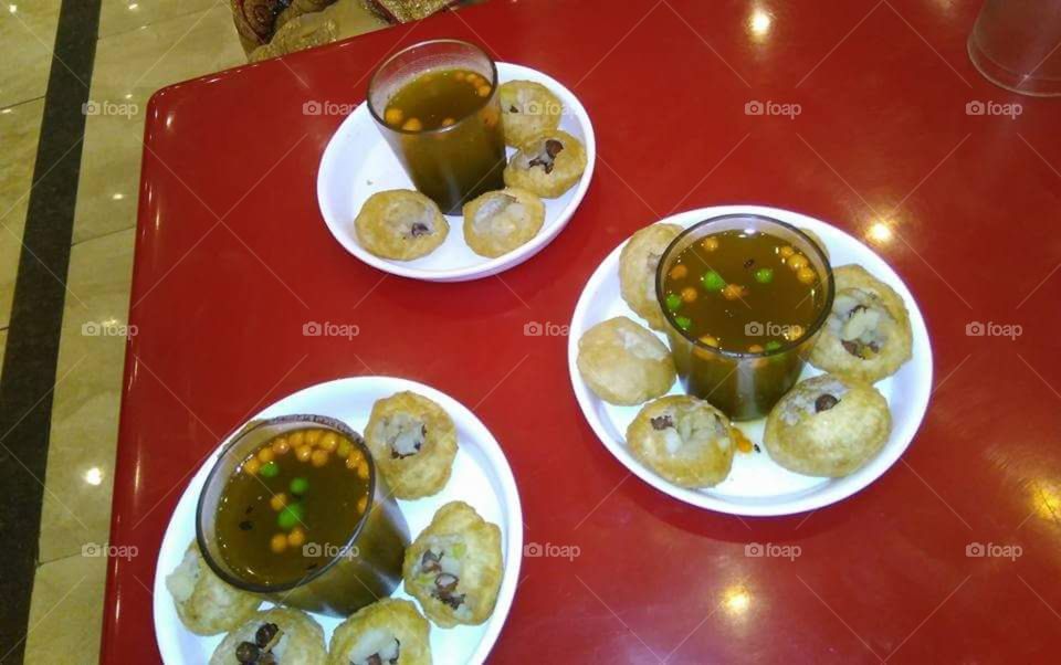 Pani puri..... special street food. Mostly loved by the girls.... with the different flavors