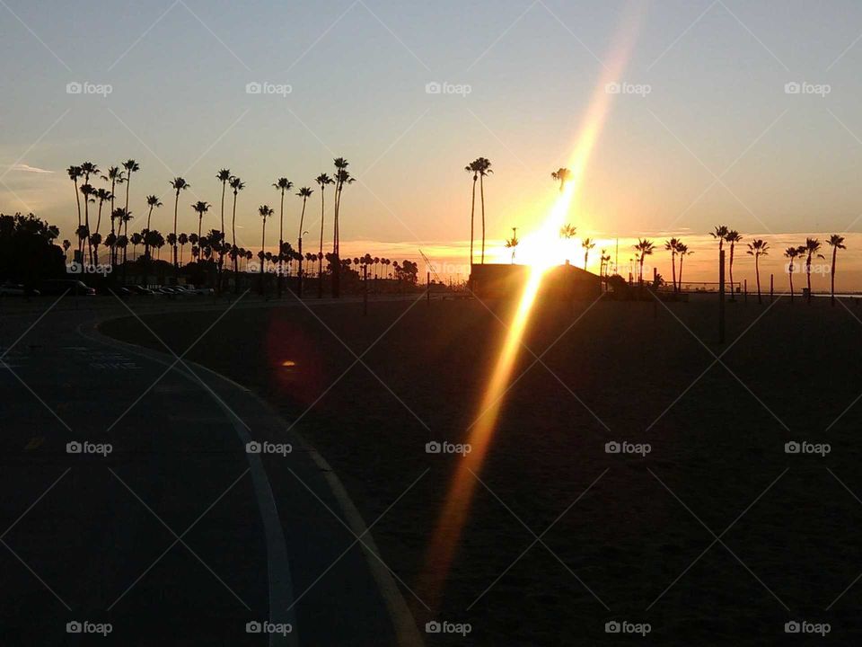 Sunrise at south- facing beach.