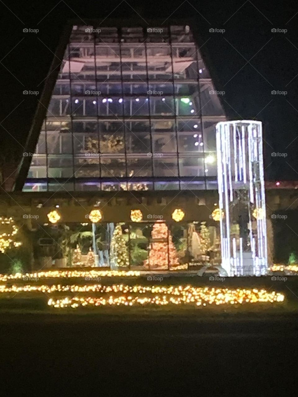 Light through windows in the evening 