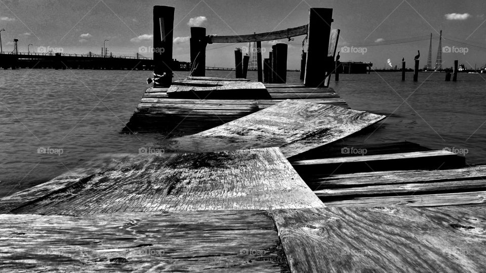 Abandoned wood pier