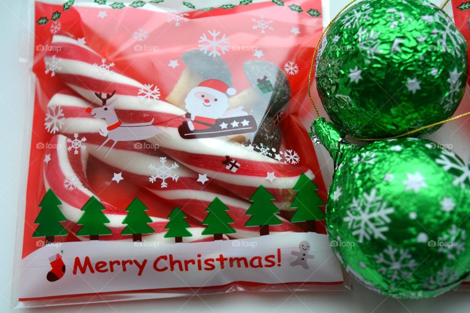 candy, gifts season Christmas and New year holiday