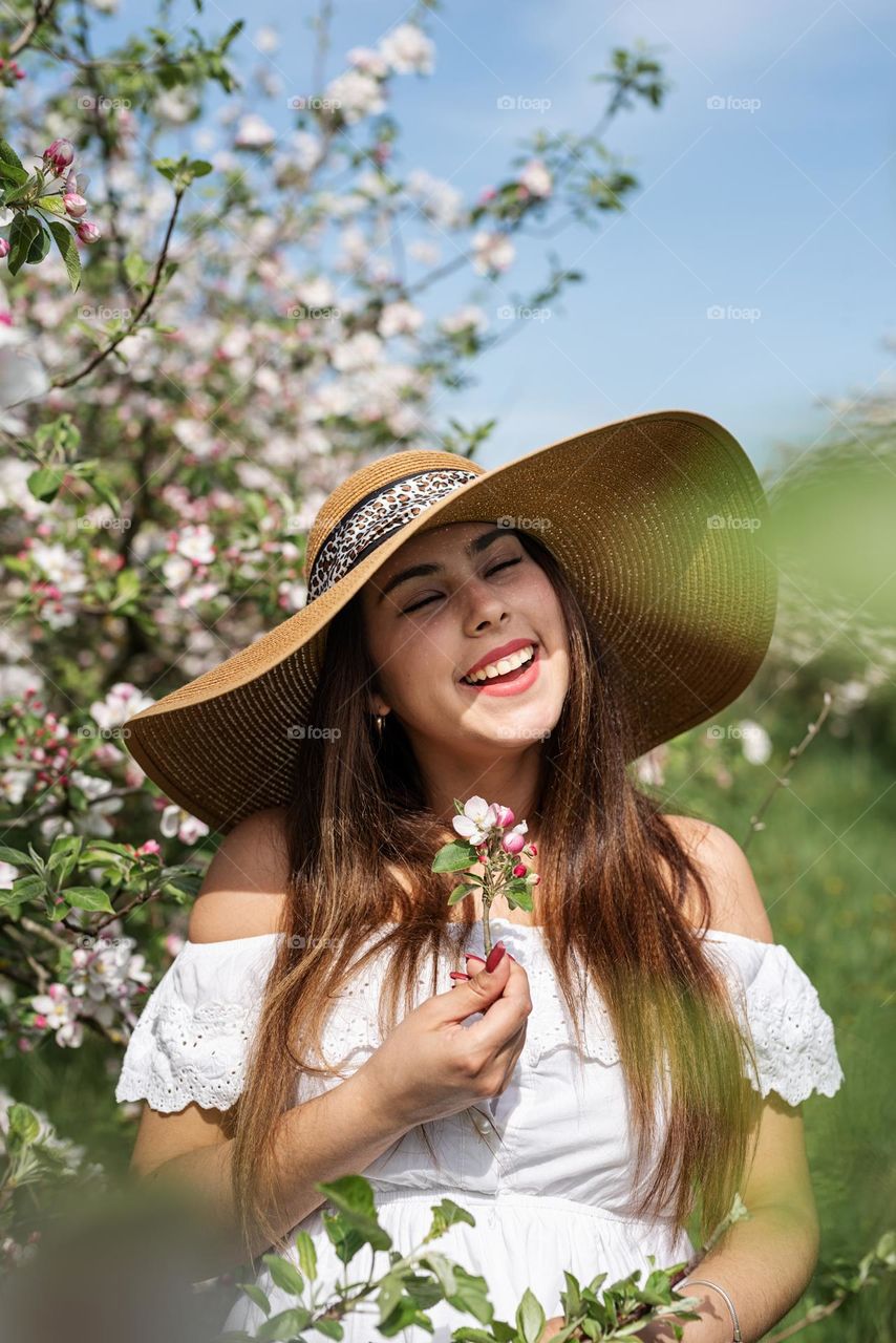 woman in spring