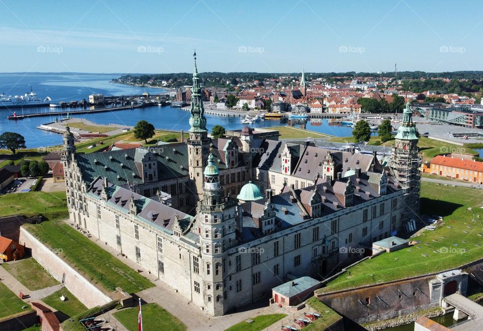 drone shot Kronborg Castle