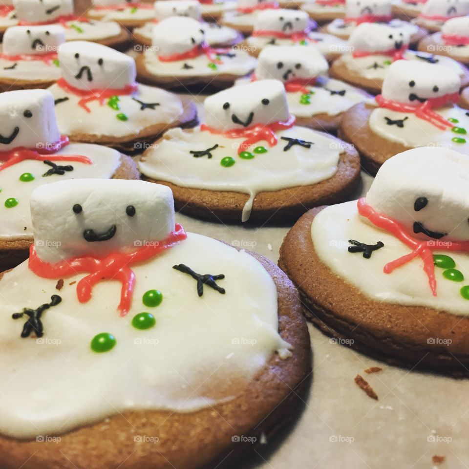 Snowman Christmas cookies 