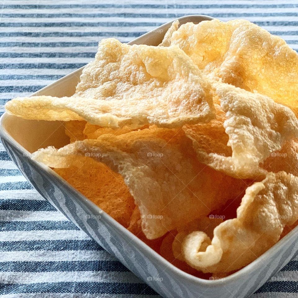 Yummy Crackers on ceramic bowl jar for minimalist Chinese New Year style 