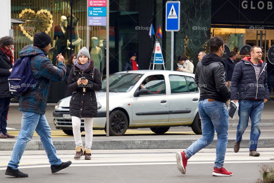 People Walking On A Busy Street