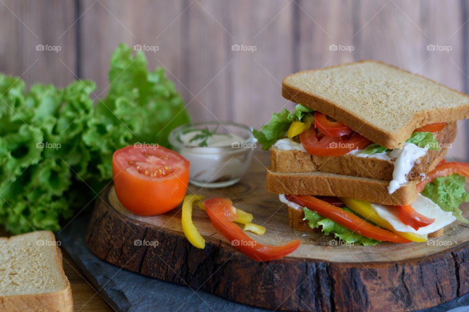 layers of veggies - sandwich