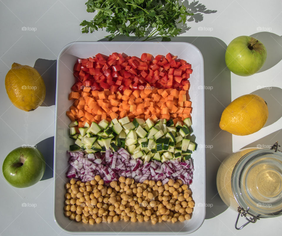 Summer salad ingredients 