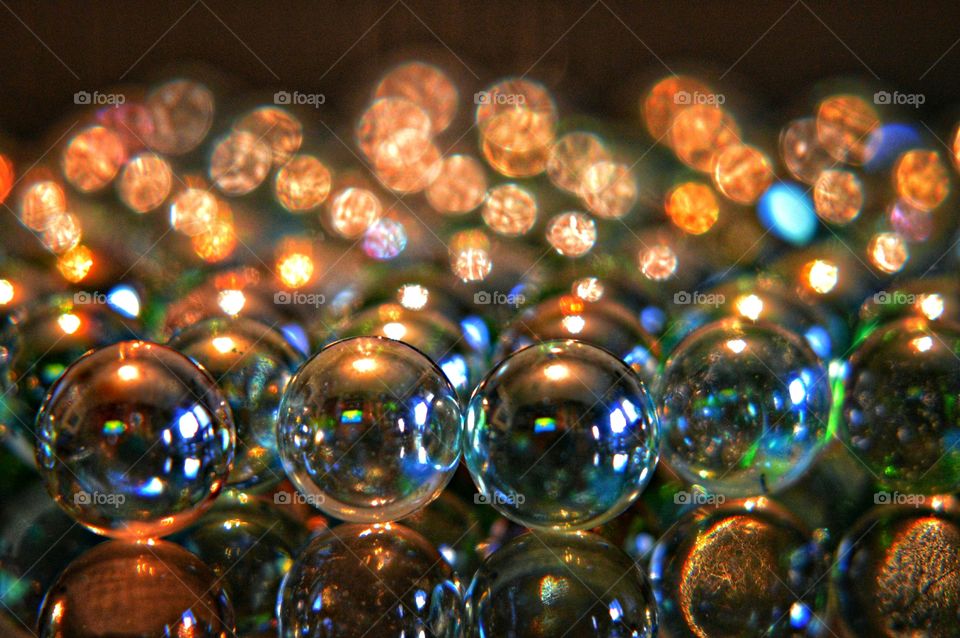 Marbles. Marbles on a glass table