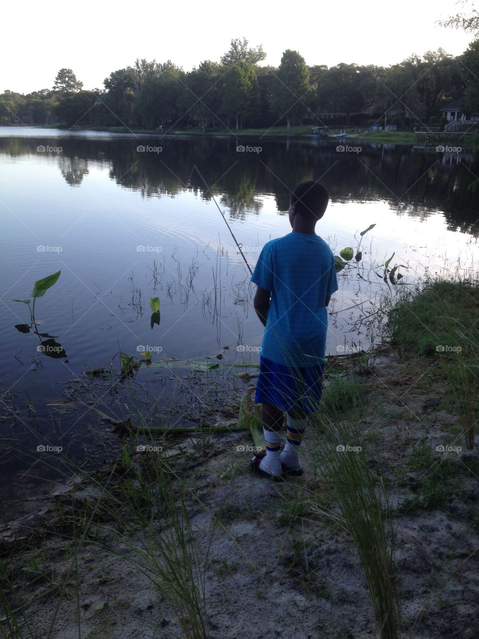 Boy fishing