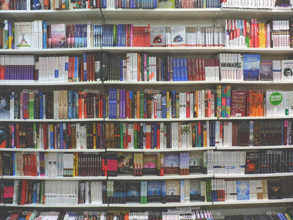 shelves with books