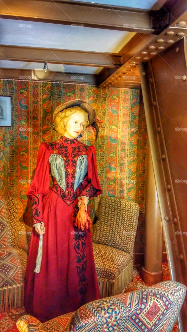 Gustave Eiffel daughter Claire lifelike wax statue on Eiffel tower