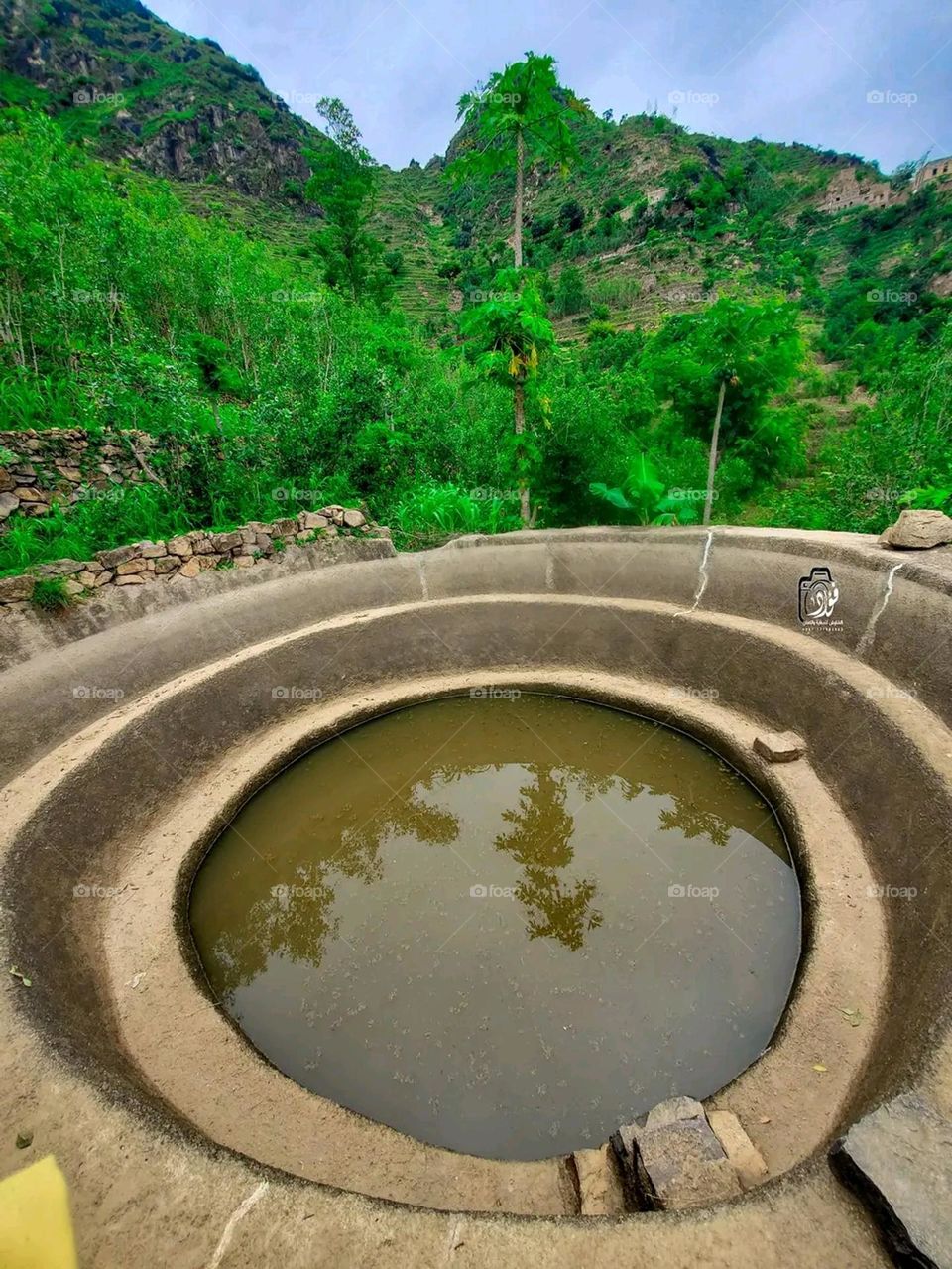 Glory be to God, the magnificent and picturesque view and the natural green trees are a view that is nothing more wonderful than it