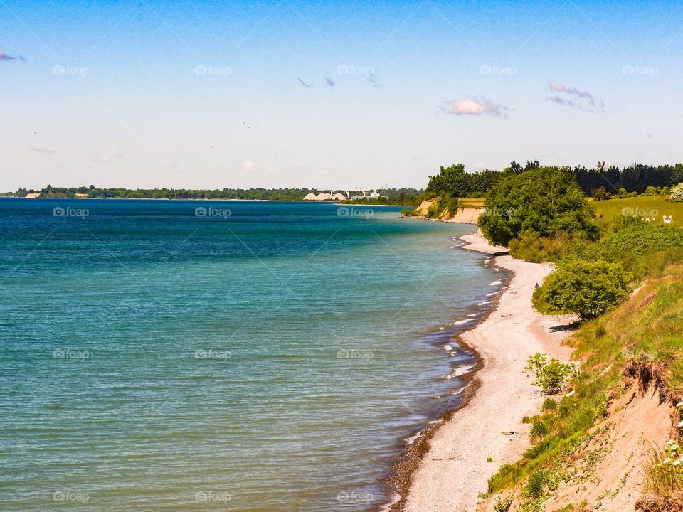 From the shores of Lake Ontario looking west from Oshawa towards Toronto 