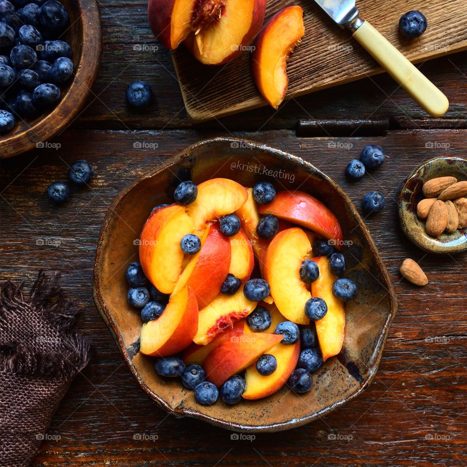 Peaches and berries