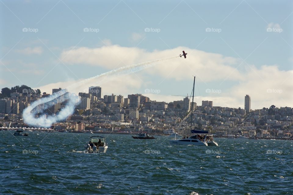 Fleet Week . Fleet week aerobatic show from the San Francisco bay 