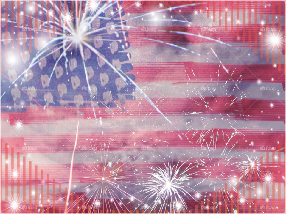 Abstract interpretation of the American Flag.