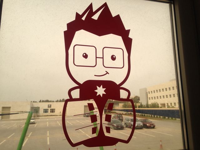Logo on window 