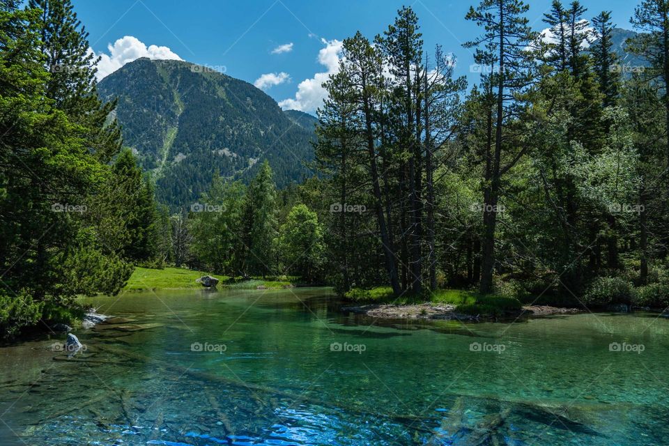hermoso río en los pirineos