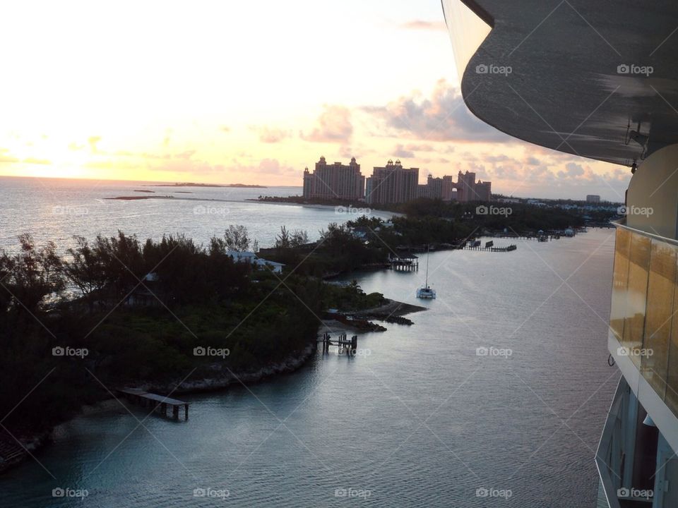 Nassau, Bahamas view from a ship