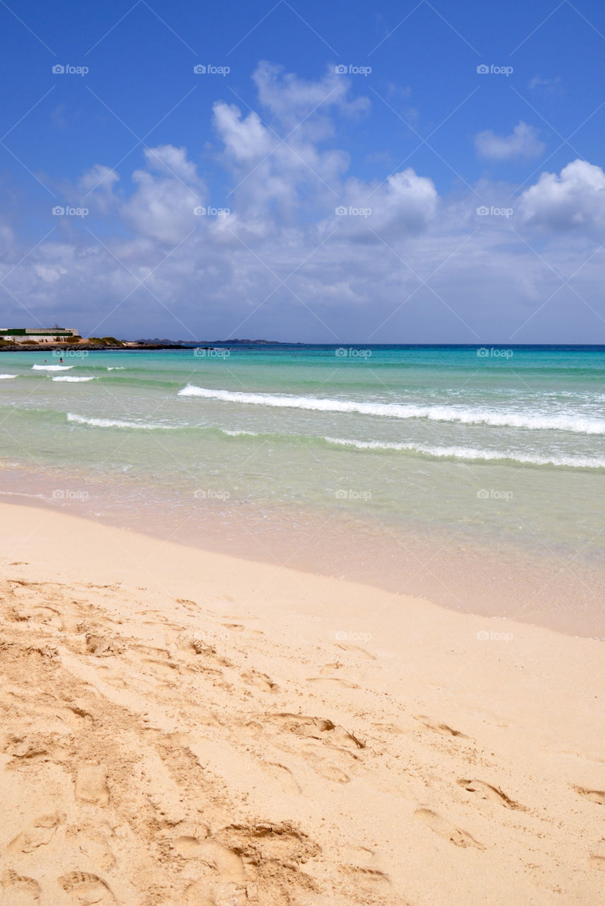 View of beach in Fuerteventura island