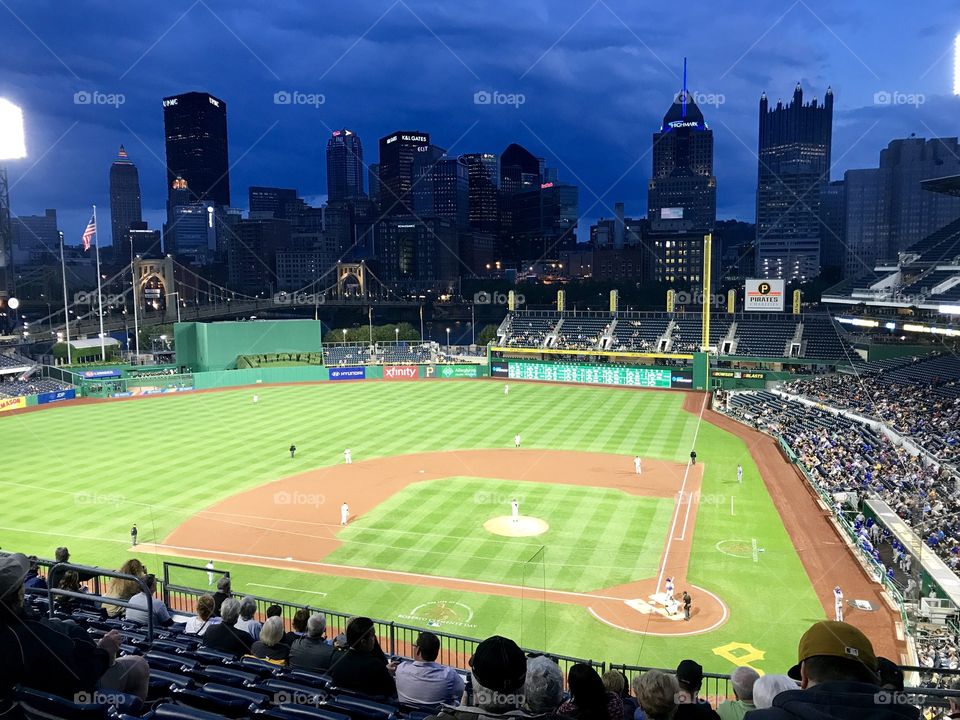Pittsburgh evening view from PNC Park