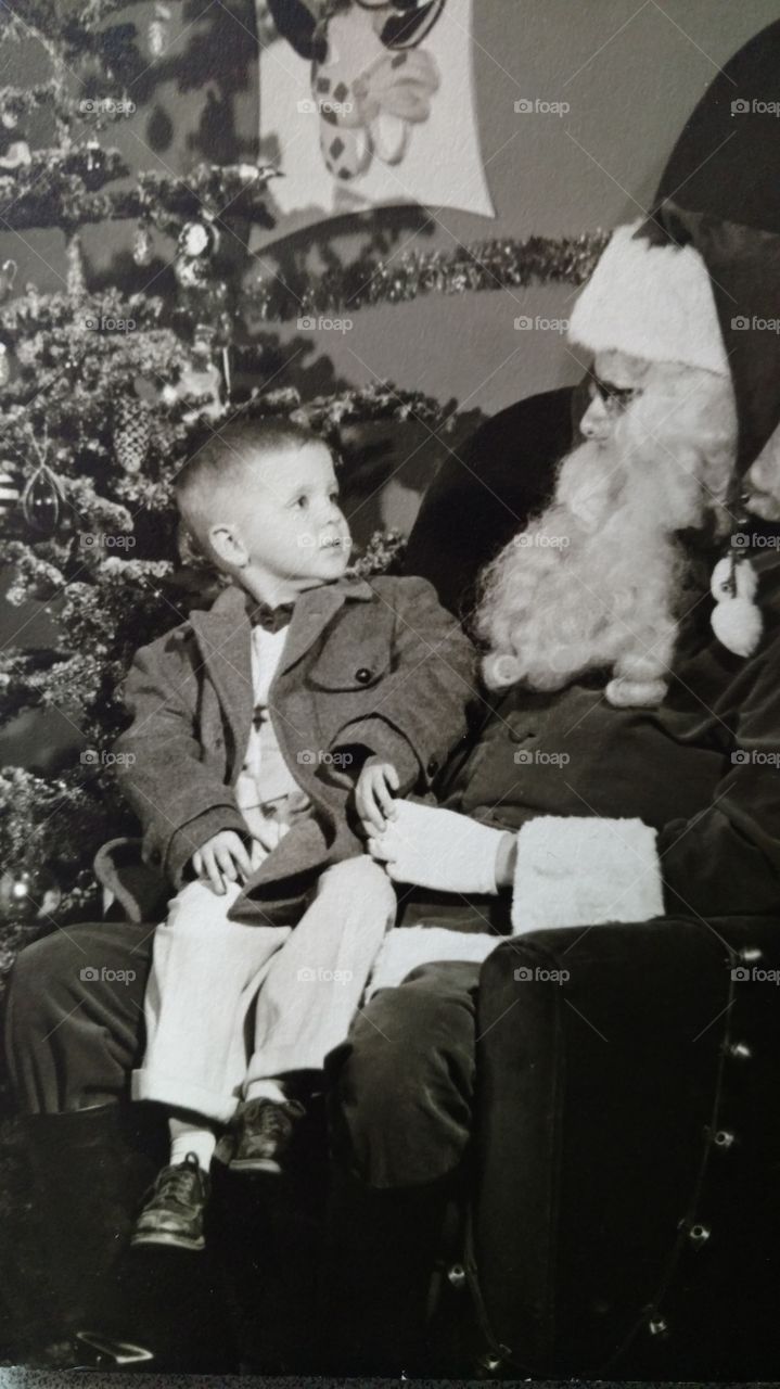 1950s Santa with kid.