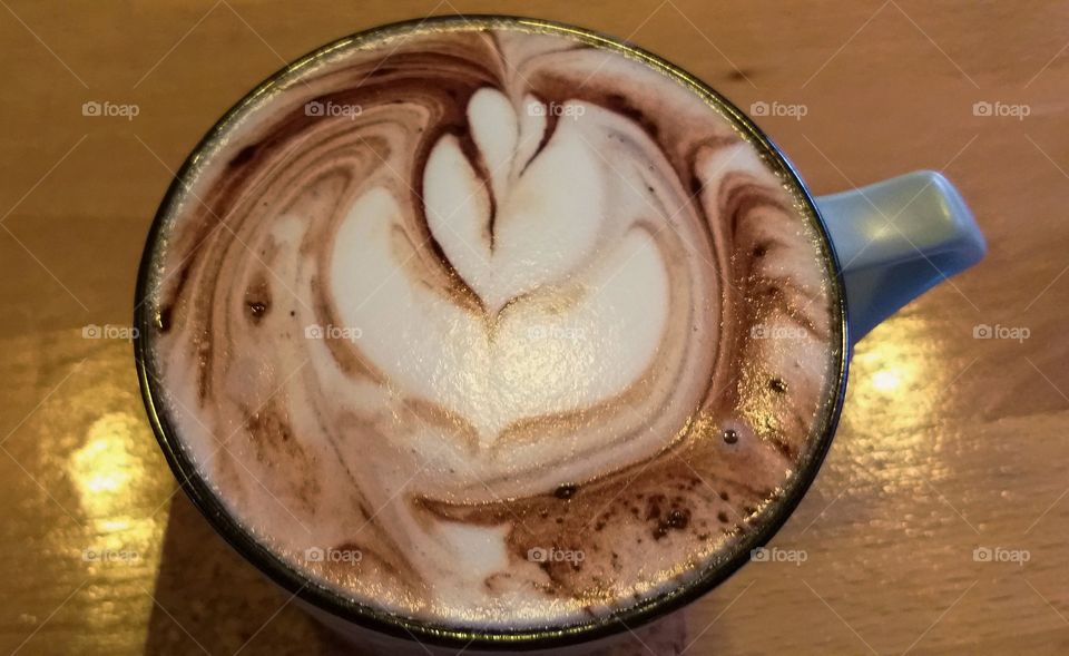hot cocoa drink. heart.