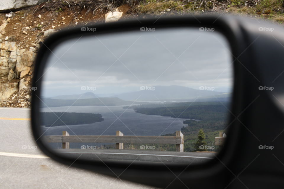 Mirror Shot. A shot from my side mirror while visiting Height of Land in Rangeley, Maine.