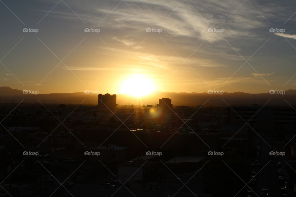 sunset in the desert