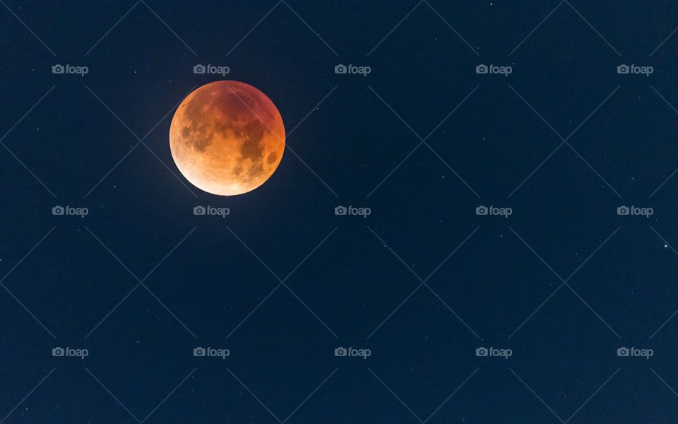 A red moon due to complete lunar eclipse