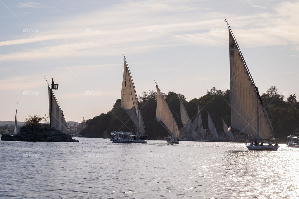 Sailing in Nile river, Luxor Egypt 