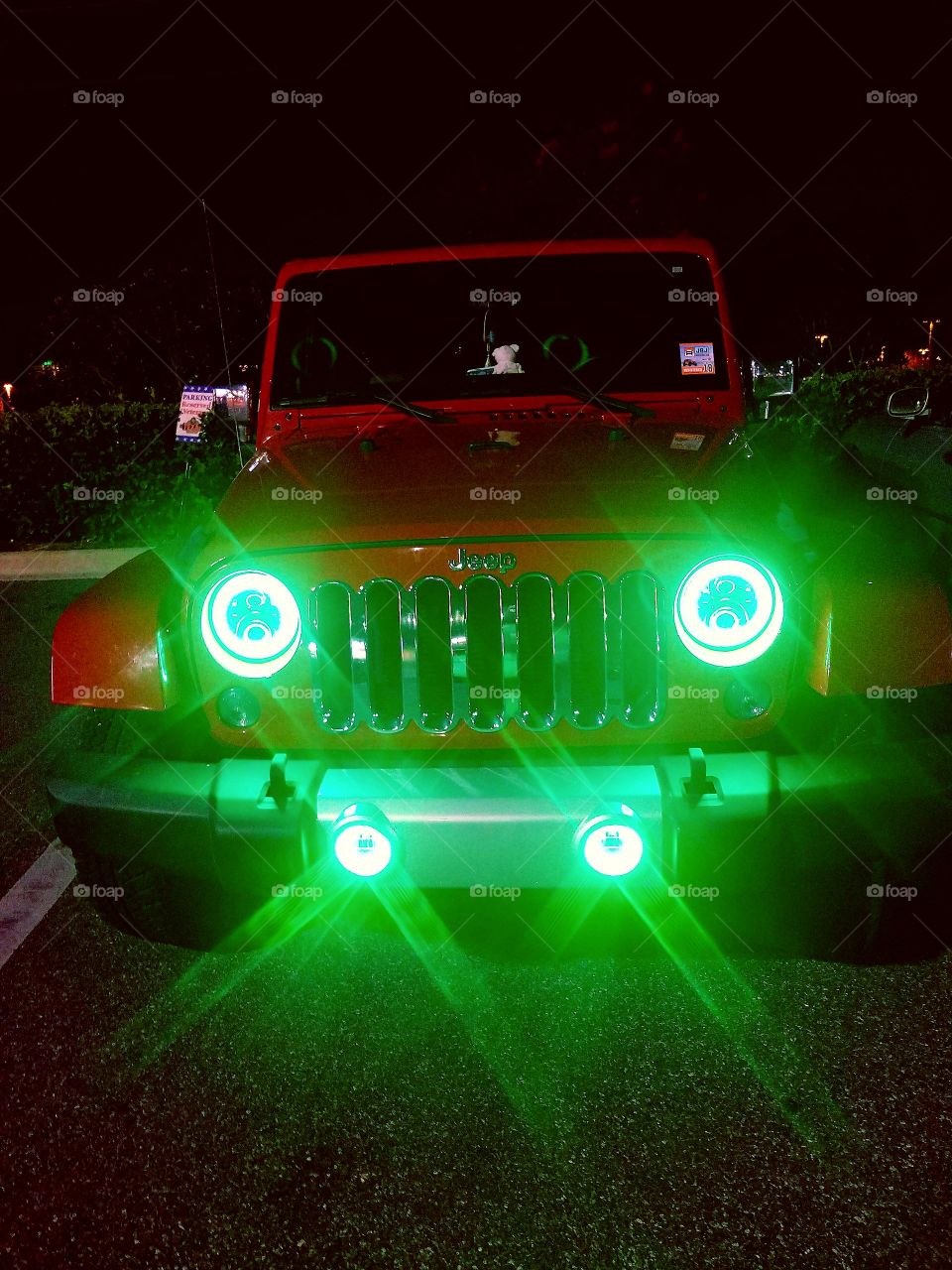 Jeep with green lights. nice