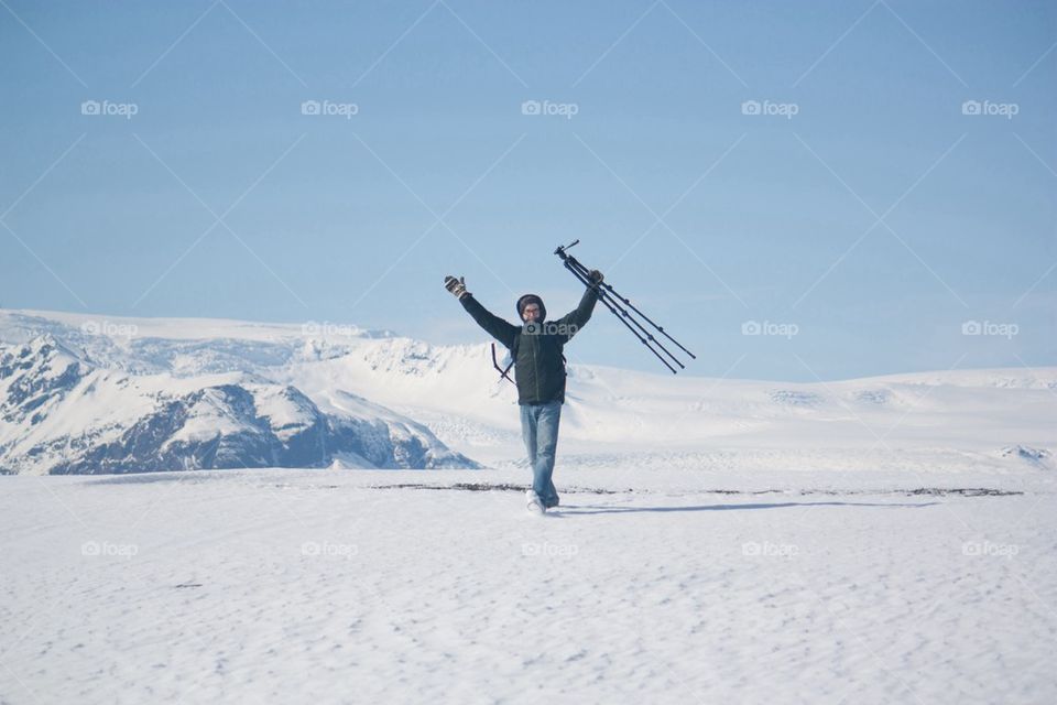 Snow hiking in Iceland 