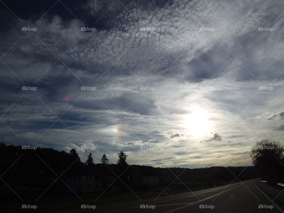 Sunshine with clouds in the sky