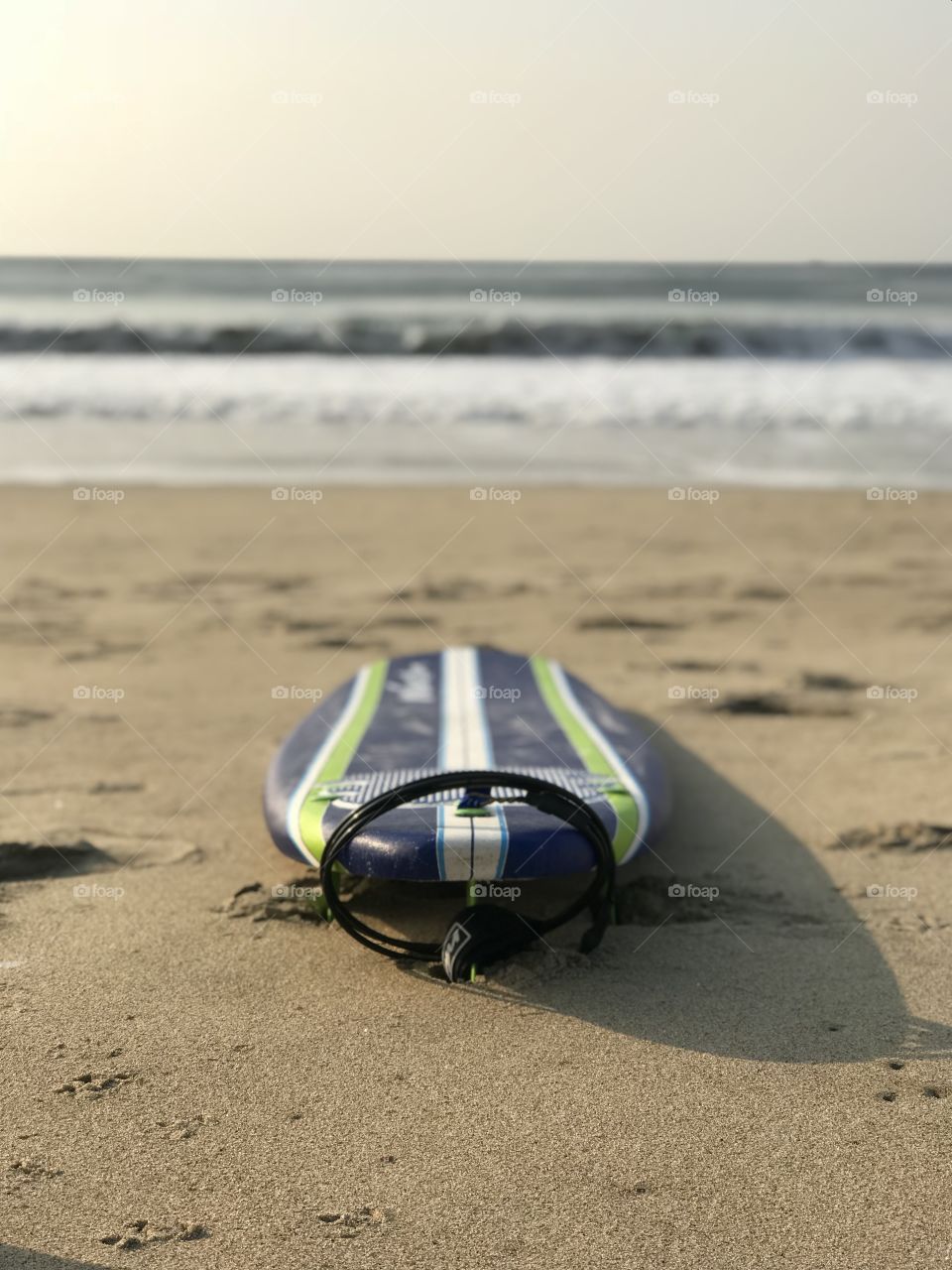 Board on the beach