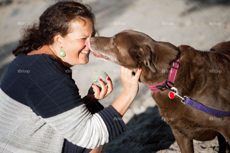 Woman and dog