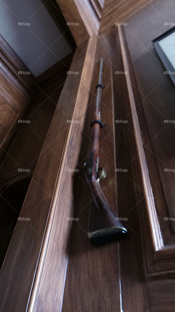 gun in stately home. england