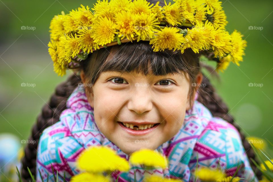 Cute girl in a flower crown