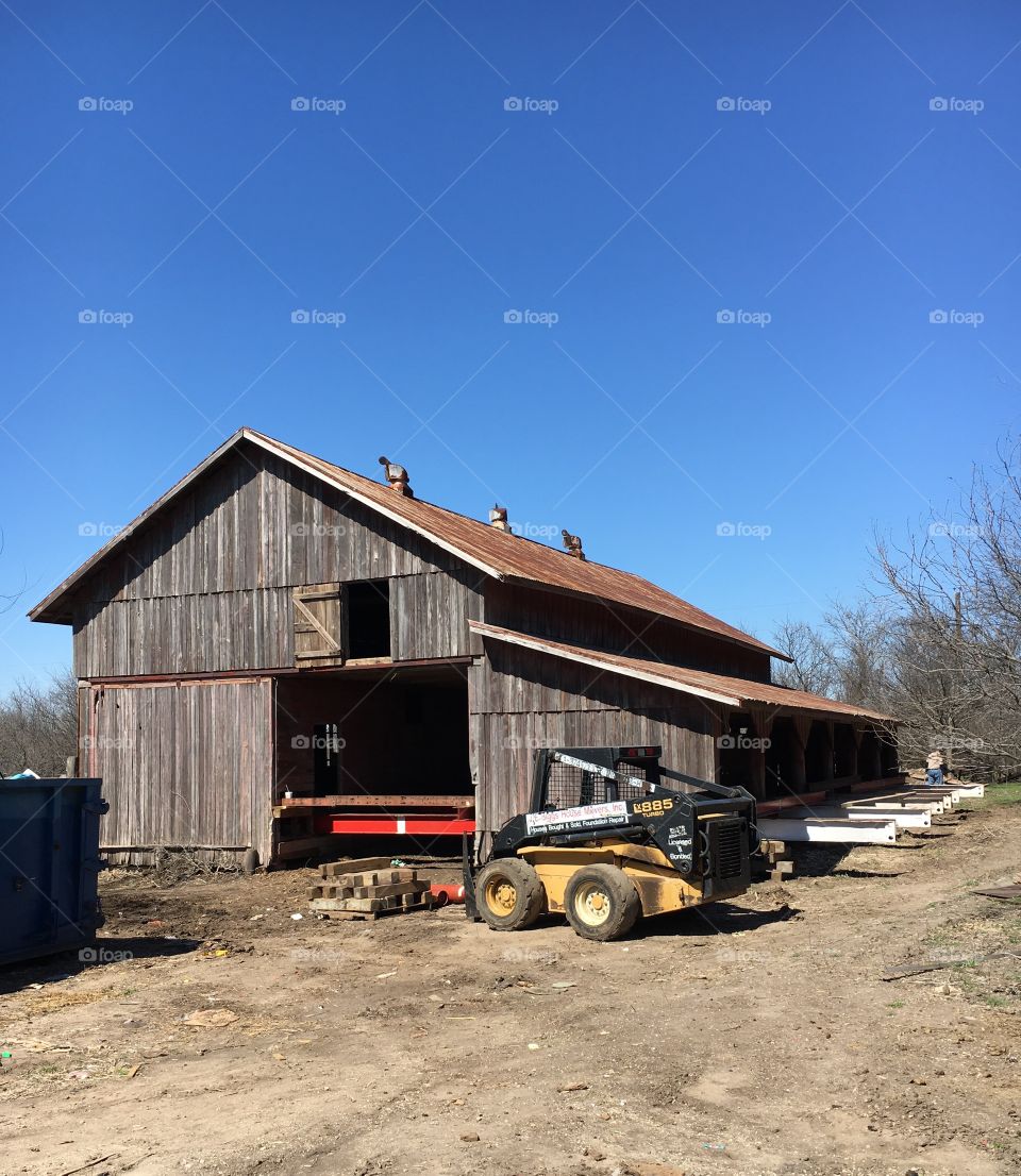 Preparing to relocate an 1800's barn. 