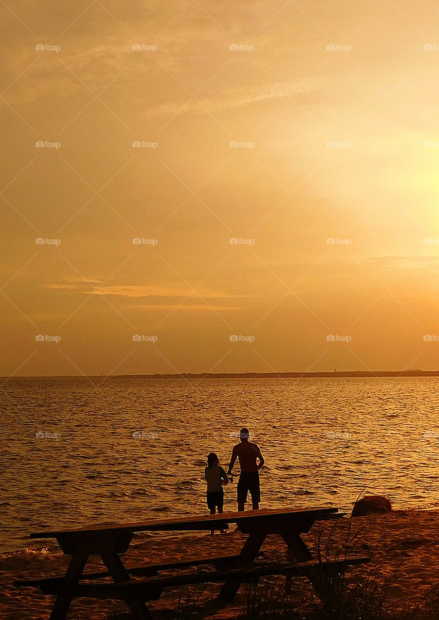 Father and son fishing