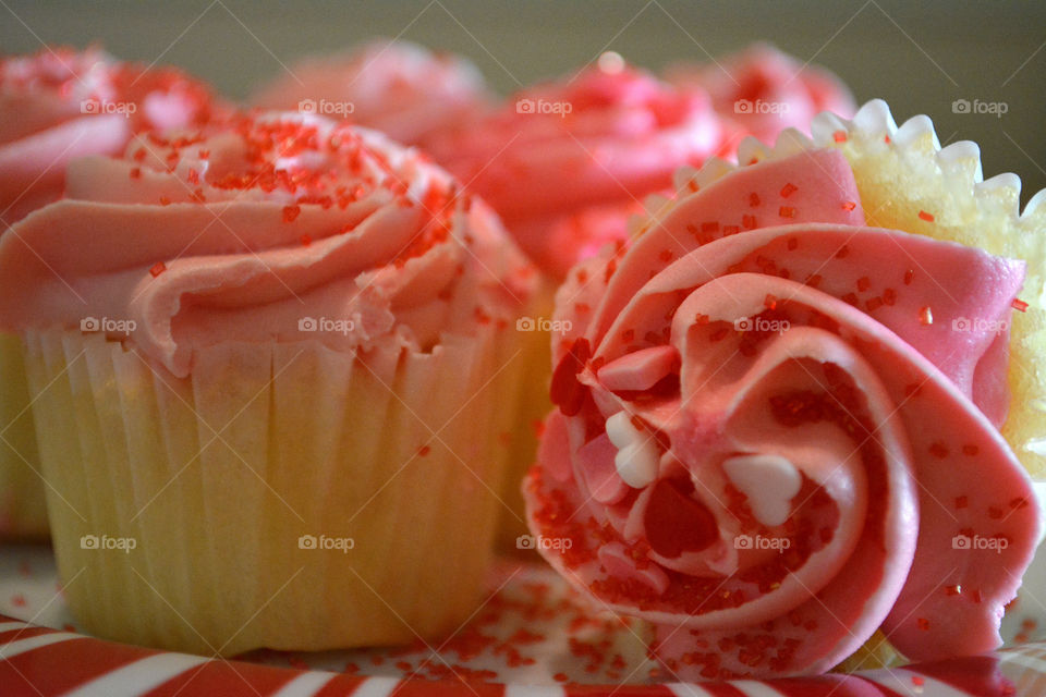 Pink Icing Cupcakes