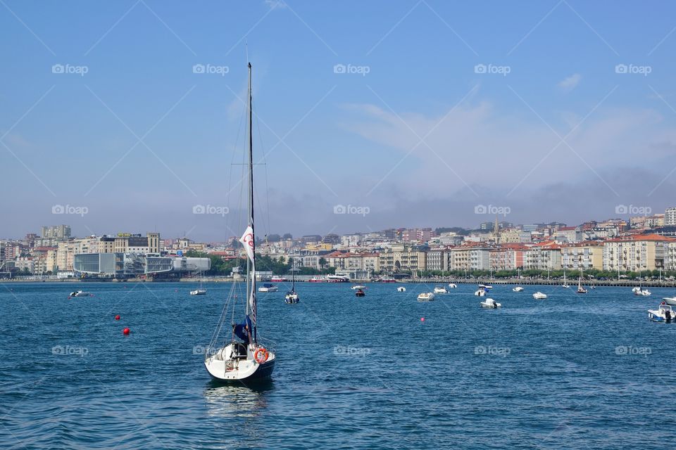 View of Santander from the bay, Cantabria, Spain.
