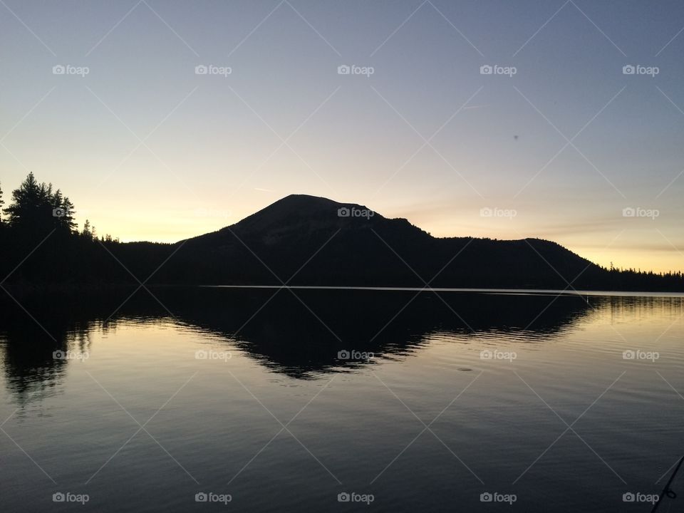Mountain Silhouette Reflection 