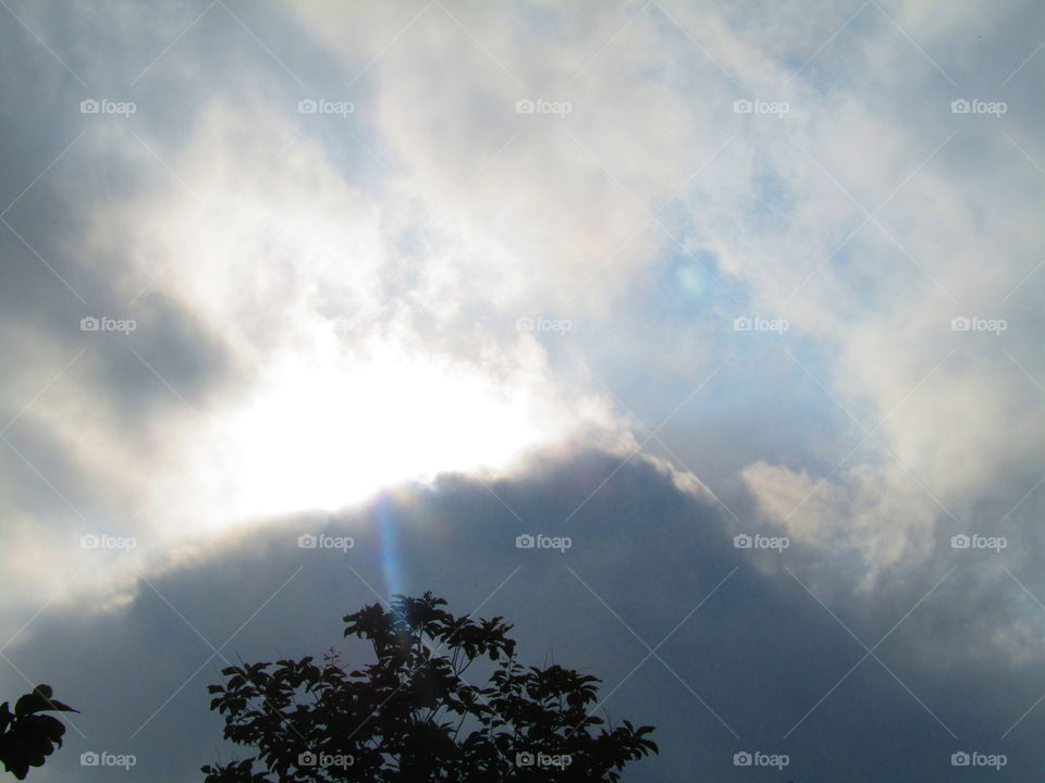Beautiful sunlight through cloud and sky