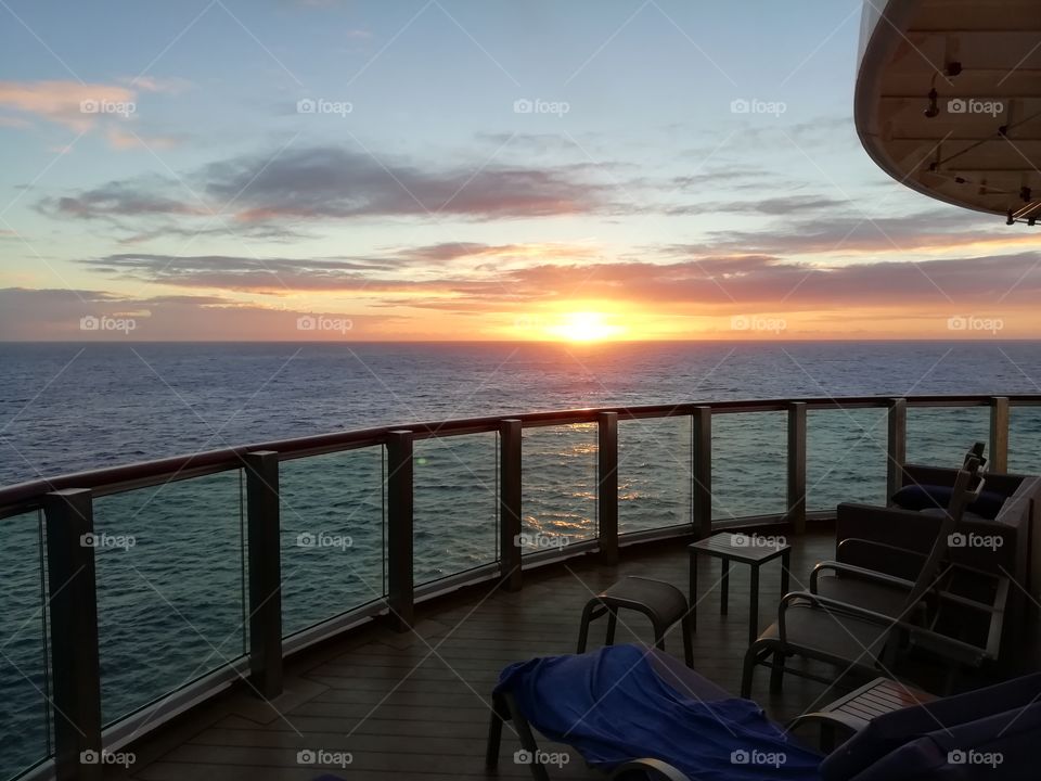 Sunset from cruise balcony