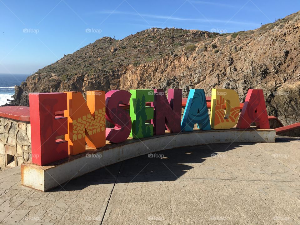 Ensenada sign at La Bufadora in Ensenada, Mexico