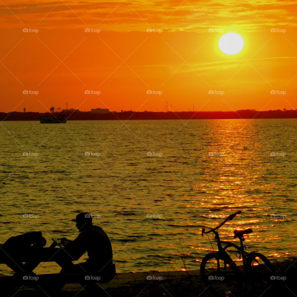 Silhouette of person during sunset