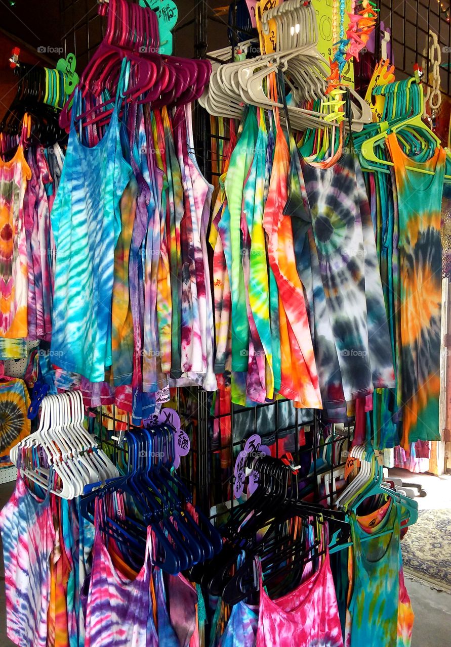 tie dye shop at flea market